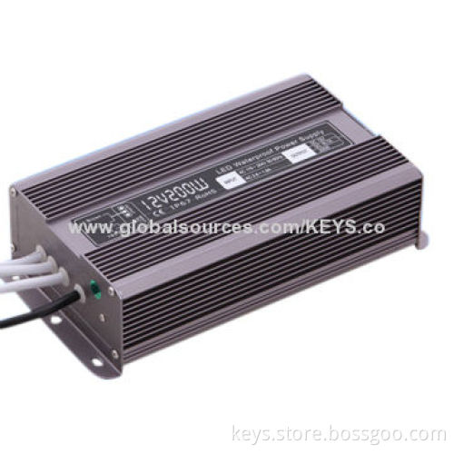 12V power supply aluminum waterproof series, 50W to 200W for moving sign applications, IP67